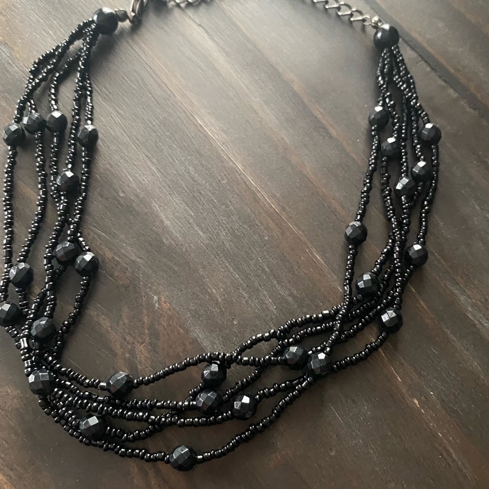 Gorgeous Black Beaded Choker